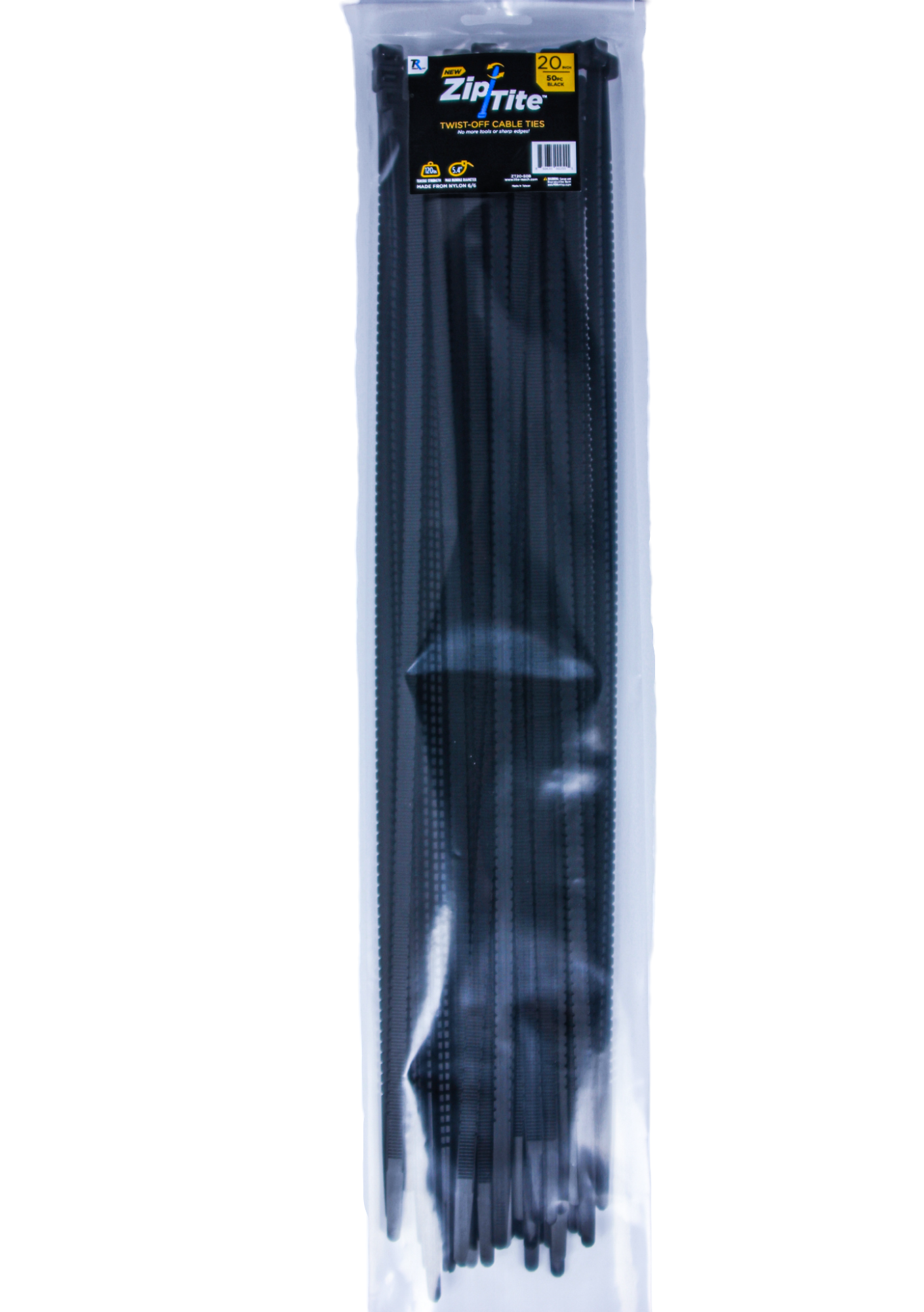 20" Heavy Duty Zip-Tite Cable Tie - Black-Tite-Reach®