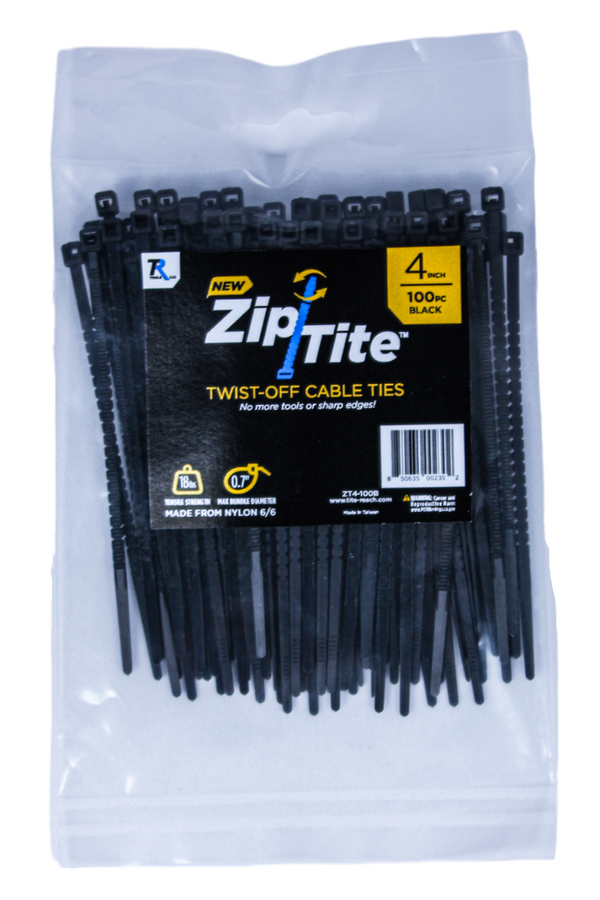 4 Light Duty Zip-Tite Cable Tie - Black