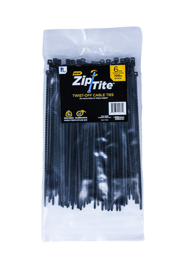 6" Light Duty Zip-Tite Cable Tie - Black-Tite-Reach®