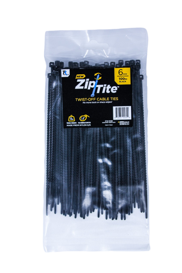 6" Light Duty Zip-Tite Cable Tie - Black